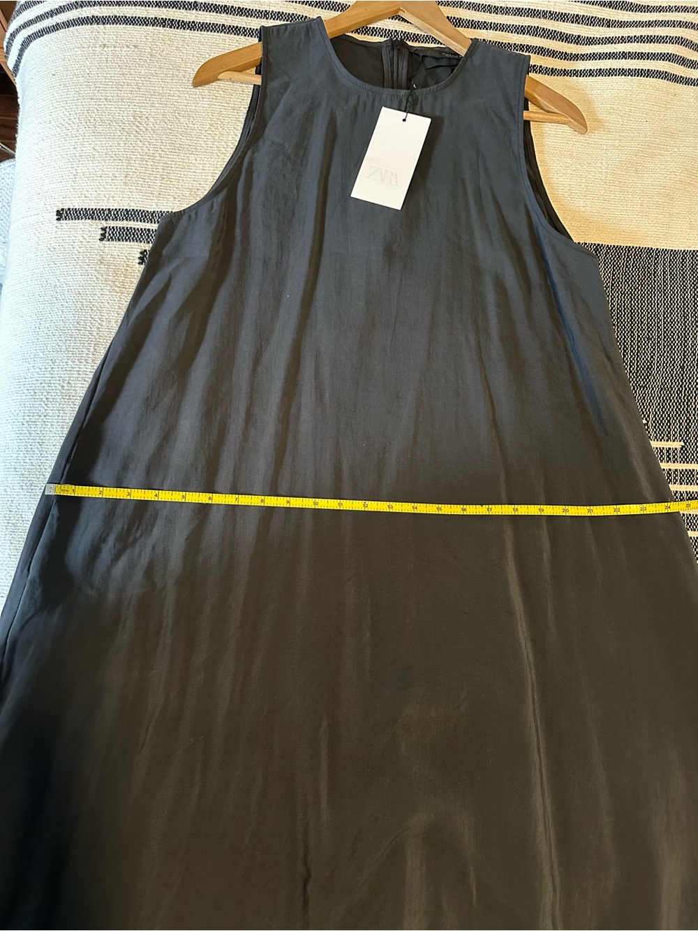 NWT Zara Sleeveless A-Line Maxi Dress Black Modal Blend Size M 3067/395 - Picture 10 of 11